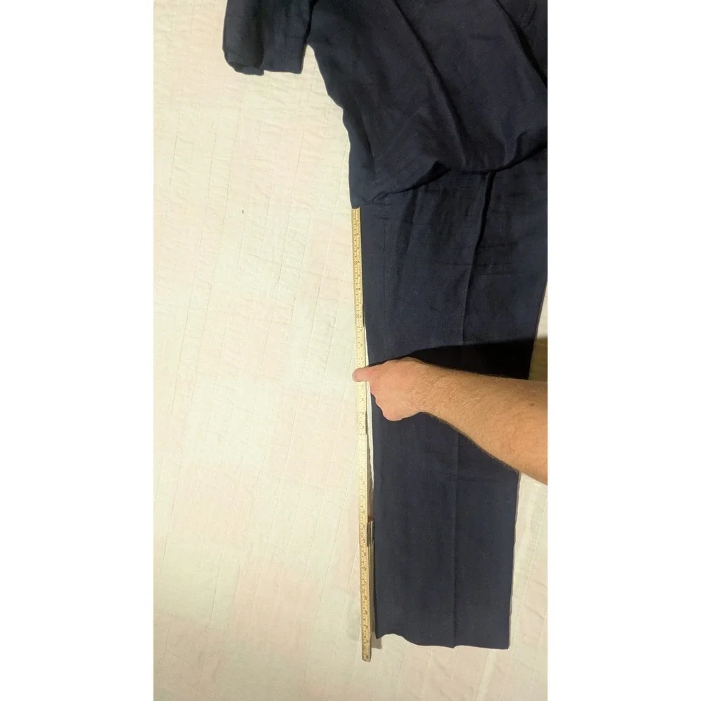 Vtg Polo Ralph Lauren Dress Pants 36x31 100% Linen Pleated Flap Pocket Talon Zip